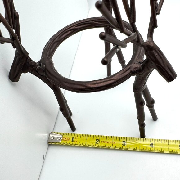 Yankee Candle Reindeer Buck Metal Votive Candle Holder Rustic Winter Decor - Picture 6 of 7